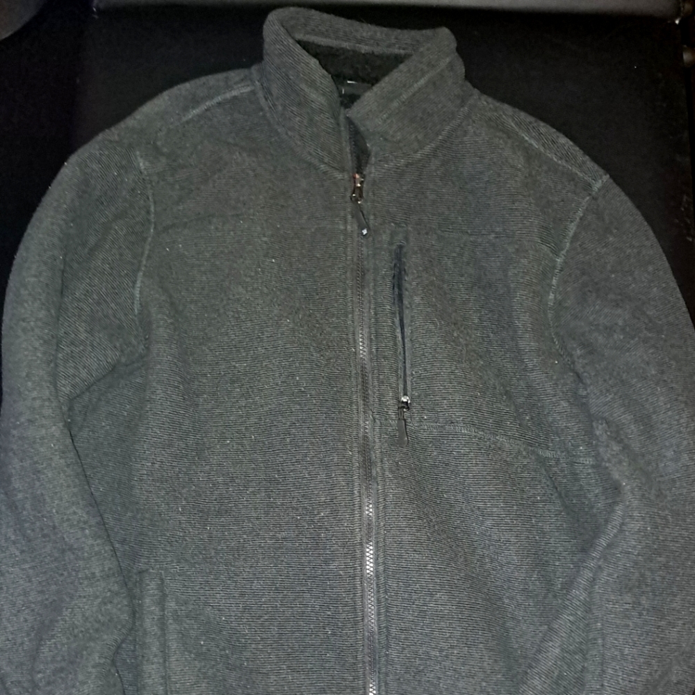 32° heat dark gray zip up fleece jacket size medium good condition